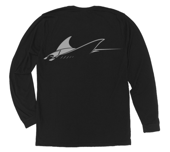 Manta Ray [Side View] Long Sleeve T-Shirt