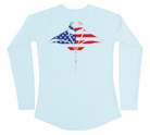Manta Ray Performance American Flag Womens Sun Shirt