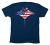 Manta Ray American Flag Navy T-Shirt