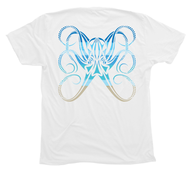 Octopus Beachscape White T-Shirt