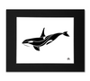 Orca Wall Art Print - Black and White Killer Whale Abstract Artwork