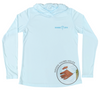 Loggerhead Sea Turtle Performance Hoodie (Women - Water Camo / Arctic Blue)