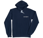 Front of Great White Shark fleece pullover hoodie with Shark Zen logo on left chest in white.