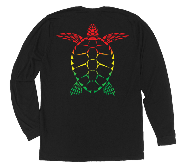 Loggerhead Sea Turtle Reggae Long Sleeve T-Shirt, Loggerhead Sea Turtle ...
