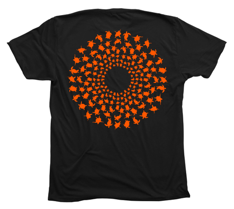 Sea Turtle Mandala T-Shirt [Back - BL / OR]