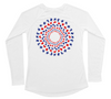 Sea Turtle Mandala Red White and Blue Womens Swim Shirt