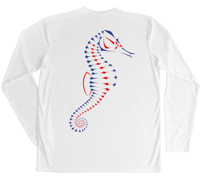 Seahorse Red White and Blue Sun Shirt