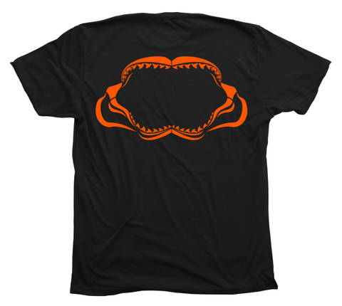 Tiger Shark Jaw T-Shirt [Back - BL / OR]