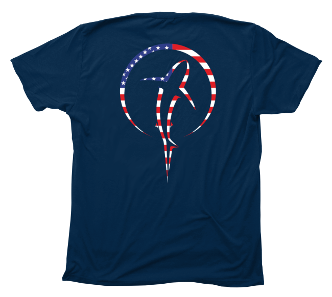 Shark Zen American Flag Navy T-Shirt