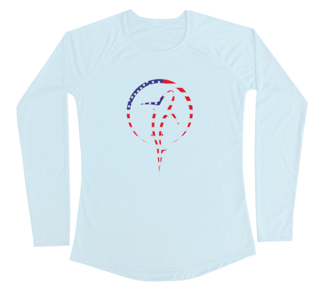Shark Zen Performance American Flag Womens Sun Shirt