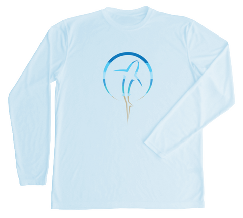 Shark Zen Men's Long Sleeve UV Beachscape Arctic Blue Performance Shirt