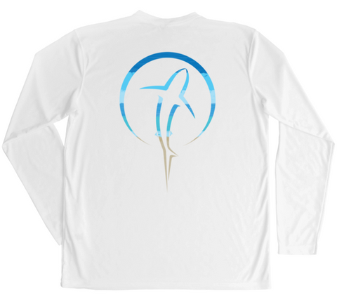 Shark Zen Men's Long Sleeve UV Beachscape White Swim Shirt