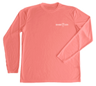 Great Hammerhead Performance Shirt Shark Zen logo front left chest in white on salmon fabric
