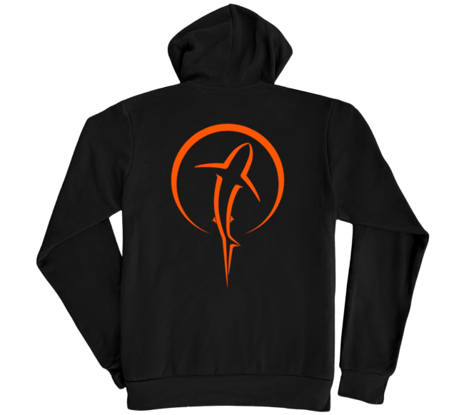 Shark Zen Pullover Hoodie Black and Orange
