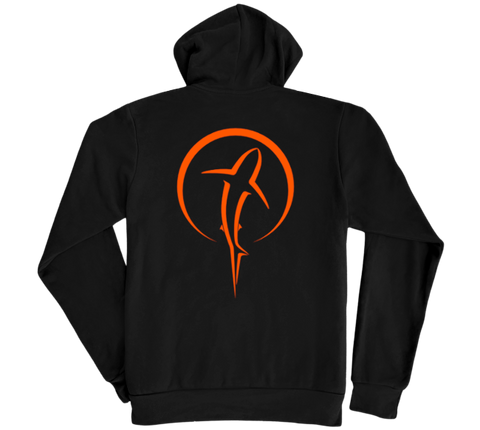 Shark Zen Pullover Hoodie Black and Orange