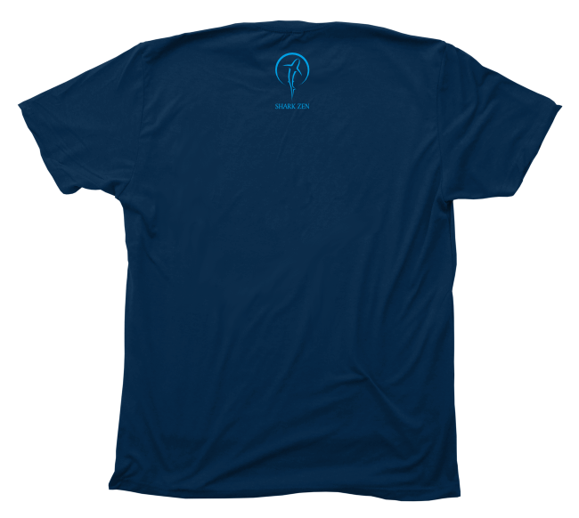 Back of limited edition dark grey distilled Octopus t-shirt with Shark Zen upper back logo