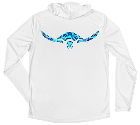 Men's Long Sleeve Hawksbill Sea Turtle Hooded Sun Shirt