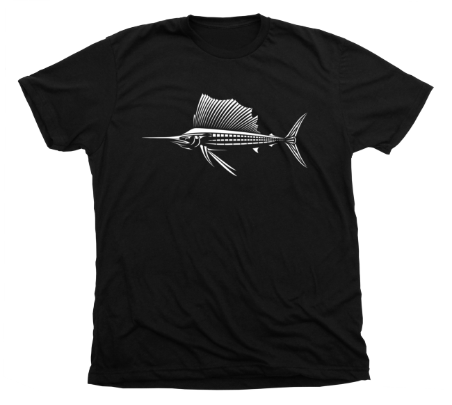Sailfish T Shirt  Black Deep Sea Fishing Shirt – Shark Zen