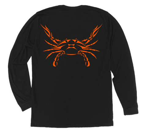 Crab Long Sleeve T-Shirt [Back - BL / OR]