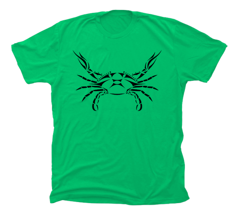 Blue Crab T-Shirt - Green - Design on Front