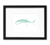 Bluefin Tuna Mini Art Print | 5x7 Inch Aqua Tuna Design