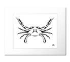 Blue Crab Black and White Art Print, designed by artist Billy Walsh