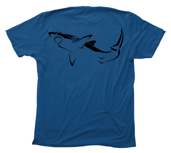 Blue shark best sale t shirt