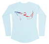 Shark American Flag Womens Sun Shirt