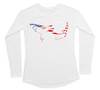 Shark American Flag Womens Swim Shirt