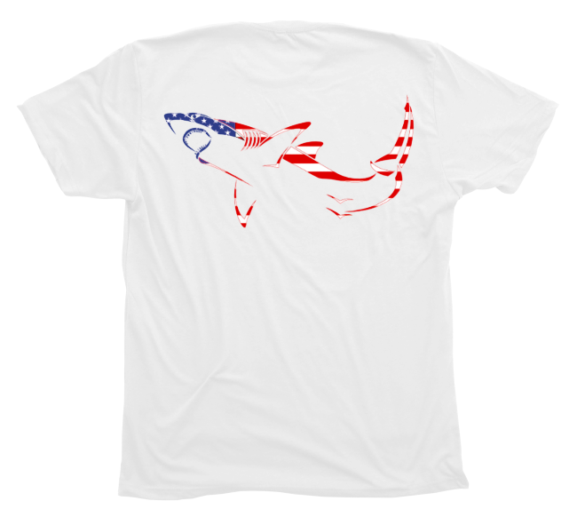 Shark American Flag T-Shirt