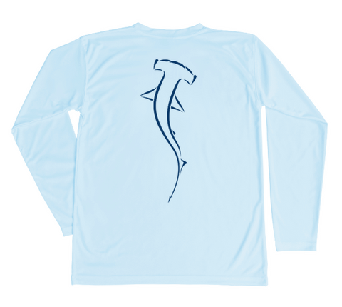 Kids Hammerhead Sun Shirt - Light Blue Long Sleeve Swim Shirt