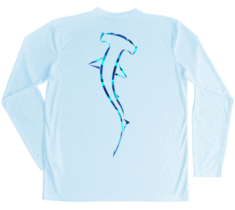 Men's Long Sleeve UV Water Camouflage Hammerhead Swim Shirt Medium / White