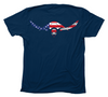 Sea Turtle American Flag Navy T-Shirt