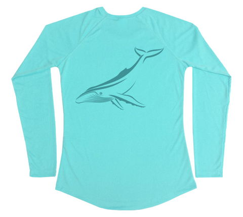 Humpback Whale Long Sleeve Sun Shirt For Women