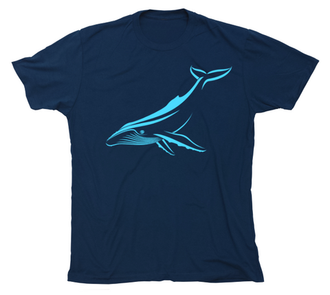 Humpback Whale T-Shirt [Front / Navy]