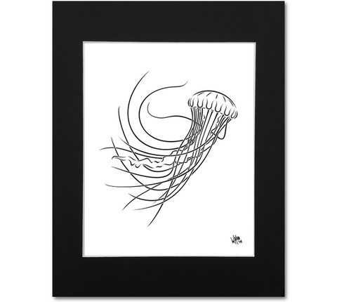 Jellyfish Art Print | Sea Nettle Wall Art Black & White