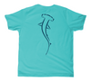 Hammerhead Shark Kids T-Shirt - Aqua Teal Shark Shirt - Back