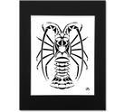Spiny Lobster Art Print - Florida Lobster Matted Abstract Artwork