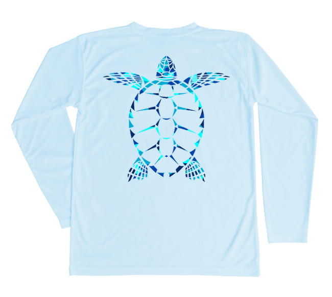 Kids Sea Turtle Sun Shirt  Light Blue Youth Swim Shirt – Shark Zen