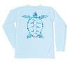 Kids Loggerhead Sea Turtle Sun Shirt - Light Blue Long Sleeve Swim Shirt