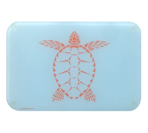 Sea Turtle Cutting Board | Small Glass Artistic Counter Top Cutting Board