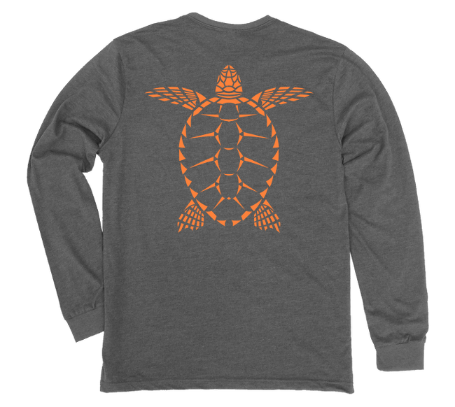 Loggerhead Sea Turtle Long Sleeve Grey T-Shirt – Shark Zen