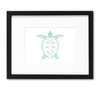 Sea Turtle Mini Art Print | 5x7 Inch Aqua Loggerhead Artwork