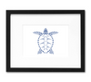 Sea Turtle Mini Art Print | 5x7 Inch Navy Blue Loggerhead Artwork