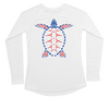 Sea Turtle Red White and Blue Womens Swim Shirt