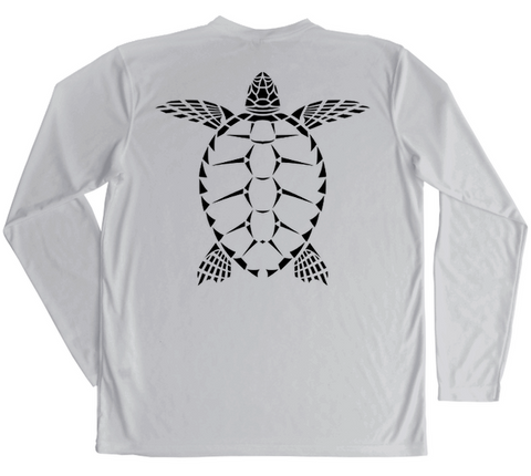 Mens Swim Shirt - Sea Turtle - Grey UV Protective Long Sleeve