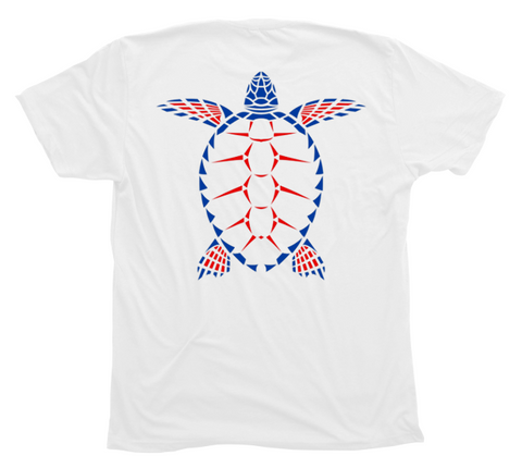 Sea Turtle Red White and Blue T-Shirt