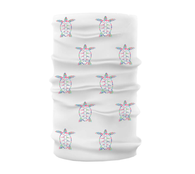 Loggerhead Sea Turtle Pink Tropical UV Neck Gaiter