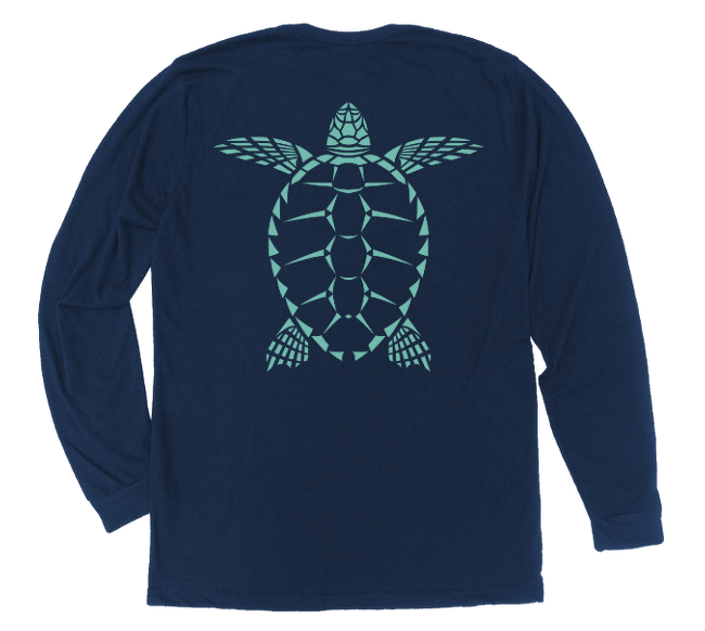 Loggerhead Sea Turtle Long Sleeve T-Shirt Medium / Navy