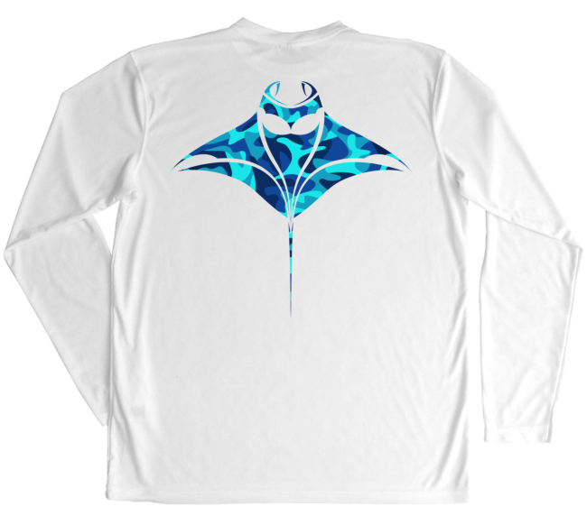 Men's Long Sleeve UV Water Camouflage Manta Ray Swim Shirt